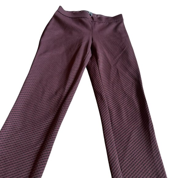 Theory Black Burgundy Cropped Slacks Pants Stretch Pull-On Skinny Fit Size Small - Picture 4 of 11